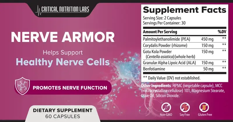 Nerve Armor full supplement facts panel